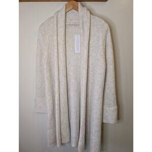 NWT Soft Surroundings Ivory Sequin Open Cardigan Duster Knit Women's S